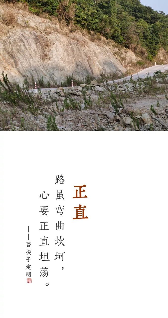 【菩提子言】《正直》路虽弯曲坎坷,心要正直坦荡.